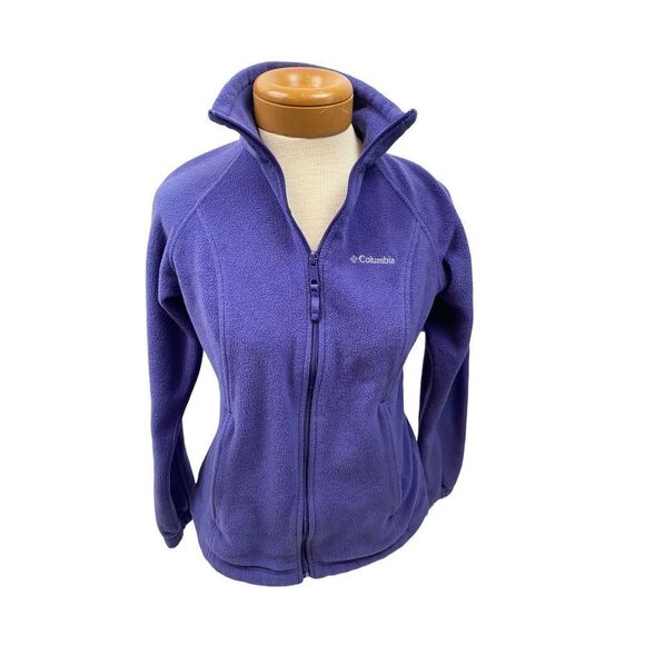 Columbia Bright Purple Fleece Zip Up Outdoors Jacket size small women’s - Picture 1 of 8